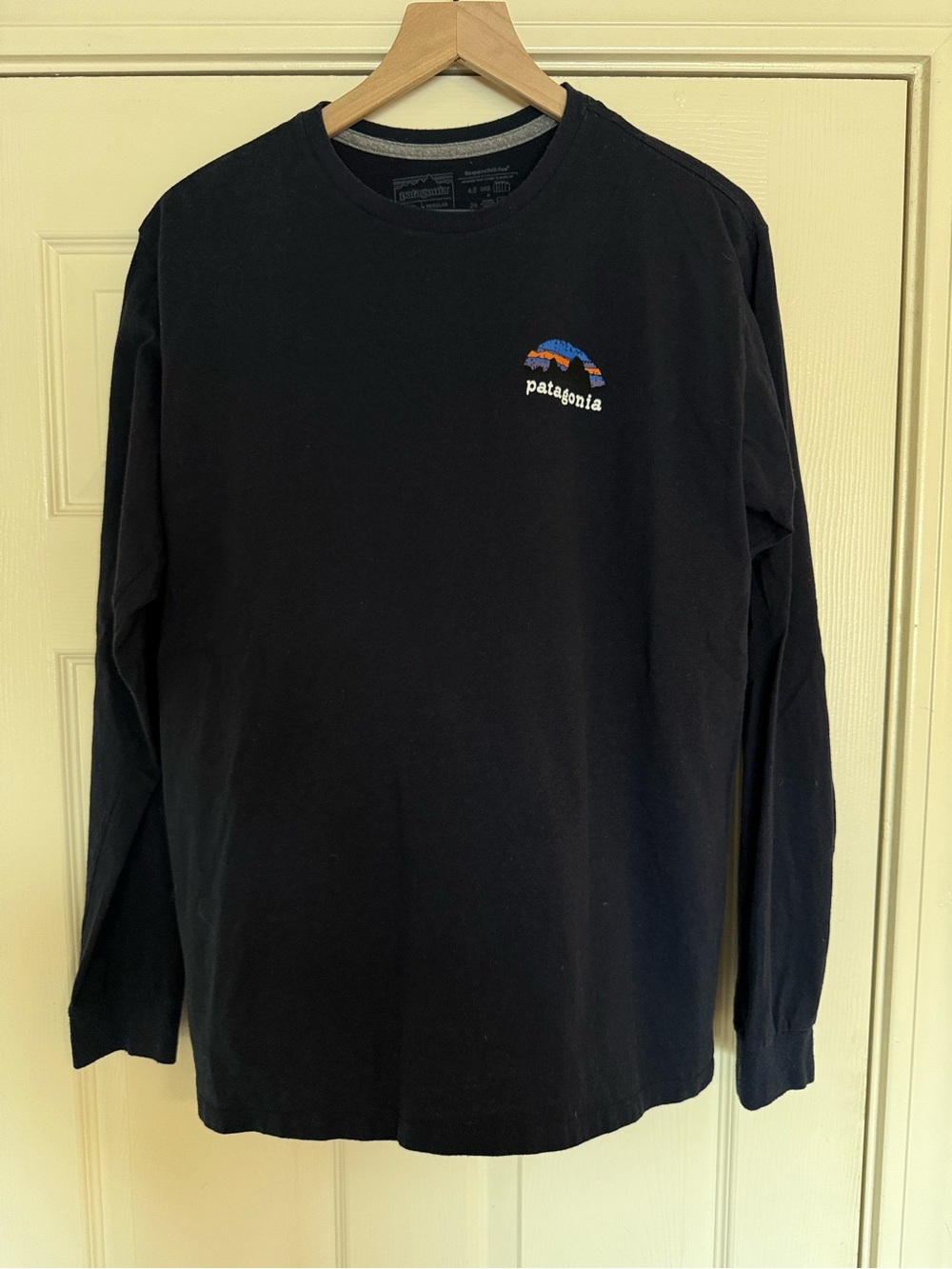 Patagonia Men's Blue Long-Sleeve Logo Shirt